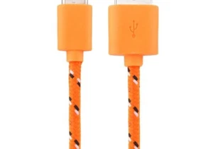 3FT ROUND BRAIDED data charger cable FOR MICRO-C TYPE REVERSIBLE PIN phones - Picture 1 of 29