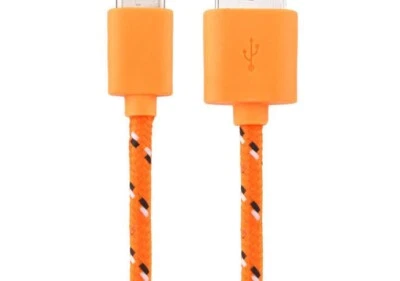 3FT ROUND BRAIDED data charger cable FOR MICRO-C TYPE REVERSIBLE PIN phones - Image 1 of 4