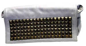 Tylie Malibu Contemporary Dove Gray Pebbled Leather Clutch, # 359  EUC - Picture 1 of 10