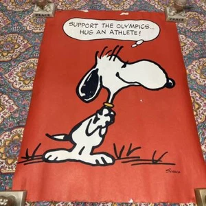 70's vintage poster Snoopy Snoopy Peanuts Olympics Woodstock Hippie - Picture 1 of 6