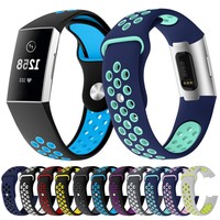 Replacement Wrist Strap Sports Silicone Watchband for Fitbit Charge 3 Watch Band