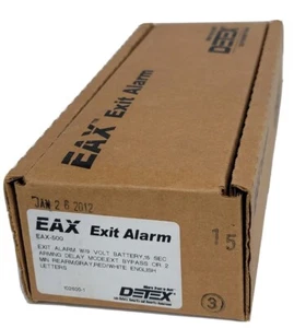 NEW DETEX EAX-500 EAX EXIT ALARM W/ 9V BATTERY GRAY 102600-1 EAX500 - Picture 1 of 5