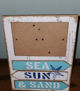 4 x 6 Picture Frame Sea Sun Sand Coastal Nautical Starfish Large Frame 9"  - Picture 1 of 5