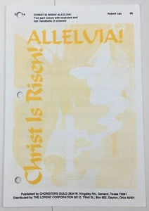 Christ Is Risen Alleluia Two Part Voice Chorus Keyboard Handbells Sheet Music - Picture 1 of 4