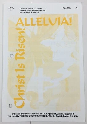 Christ Is Risen Alleluia Two Part Voice Chorus Keyboard Handbells Sheet Music - Image 1 of 4