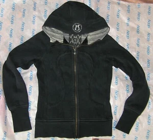 RARE LULULEMON SPECIAL EDITION LINED HOODIE HOODY W/BACK ZIPPER SUPER SOFT BLK 2 - Picture 1 of 7