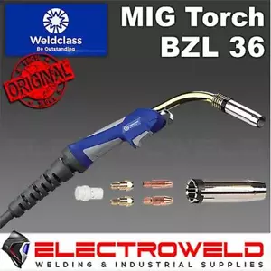 WELDCLASS SB36 MIG Torch 3 4 5m Welding Gun Binzel 320A BZL MB36 Euro Connection - Picture 1 of 3