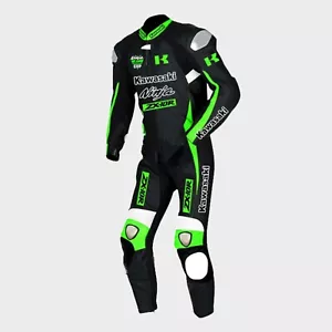 Kawasaki Motorbike Ninja Leather Suit Men/Women Racing Leather Suits - Picture 1 of 4