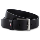 Tommy Hilfiger Mens Black Leather Belt Adan Size 32 34 36 38 40 42 Men Buckle