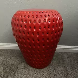 Stool Strawberry Table Decor Viral Fruit Tiktok New Side Ceramic Homegoods Rare - Picture 1 of 4