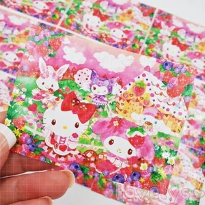 20 pcs berry field Kuromi my melody, hello kitty friends family picnic stickers - Picture 1 of 3