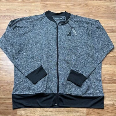 Chaqueta Kangol 'From The Jump' Para Hombre XL Gris Negra Cremallera Bordado Logo Atrás Nueva con Etiquetas Foto 1 de 4