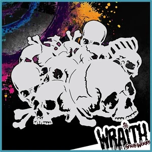 Skull Stack #7 - Reusable Airbrush Stencil Template - Picture 1 of 4