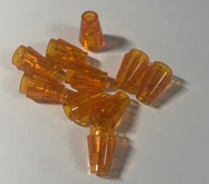 10x Lego 4589b Kegel Cone 1x1 trans orange 4221195 4567338 6172233 - Picture 1 of 1