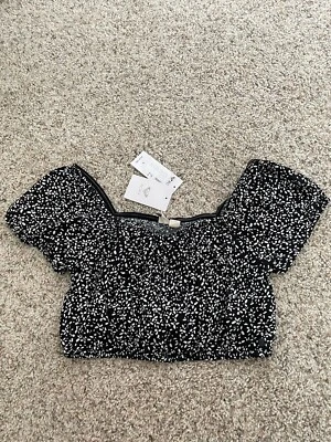 Top corto Roxy para mujer manga corta abullonada talla pequeña nuevo con etiquetas Foto 1 de 4