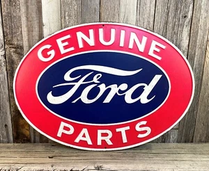 Ford Oval Logo 16" Embossed Metal Tin Sign Car Vintage Garage Emblem Auto New - Picture 1 of 3
