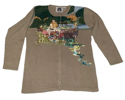 Libro de cuentos de colección tejidos lentejuelas "Lady of Shallot" por John W. Waterhouse talla S Foto 1 de 4