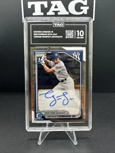 2024 Bowman George Lombard Jr. Chrome Auto 1st #CPA-GLO Yankees TAG 10 - Picture 1 of 3
