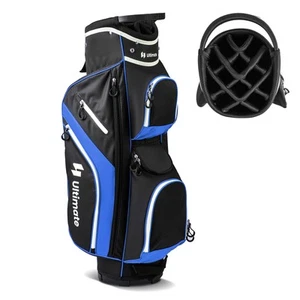 Lightweight Golf Cart Bag w/14 Way Top Dividers 9 Pockets Rain Hood Cooler Bag - Picture 1 of 30