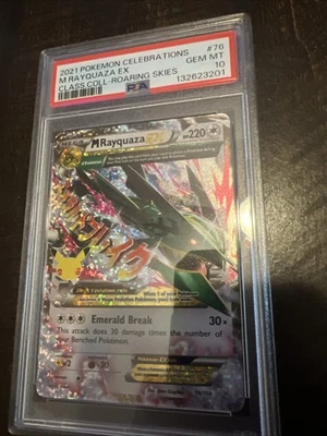 Pokemon 2021 Celebrations Classic Collection Roaring Skies M Rayquaza EX PSA 10 - Image 1 of 2