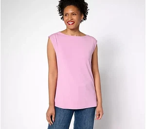 BELLISSIMA di Lawrence Zarian raffinata maglia raccolta spalla canotta viola grande - Foto 1 di 2