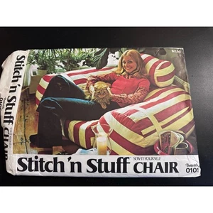 70S Butterick 0101 Stitch N Stuff Easy CHAIR Pattern Vintage Furniture Sew UnCUT - Picture 1 of 8