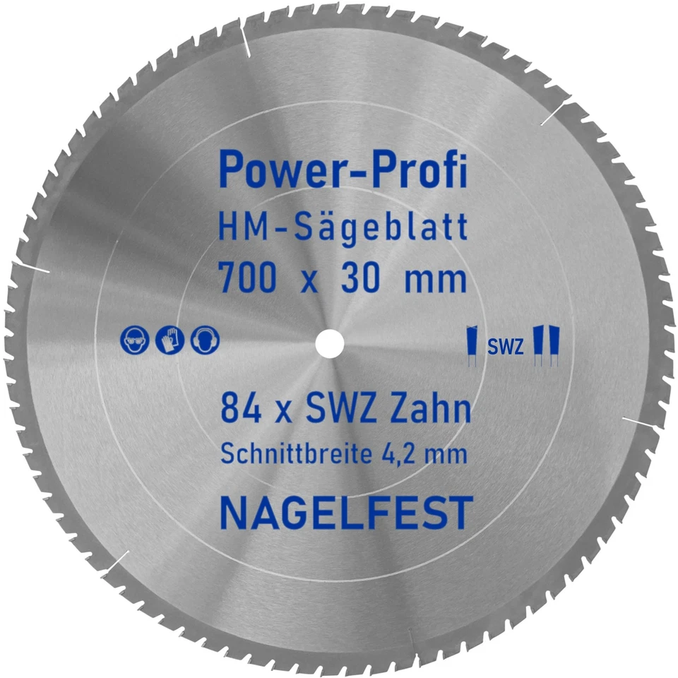 HM-Kreis-Sägeblatt 700 x 30 mm 84 x SWZ Super-Wechselzahn für Wippsäge Kreissäge - Bild 1 von 1