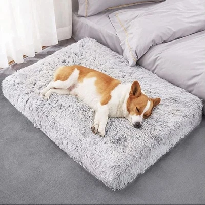 Small Plush Dog Bed - Plush Cat Bed - Fluffy Soft Pet Bed - Warm Calming Bed 1  - image 1 of 4