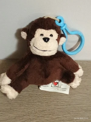 Webkinz Kinz Klip Monkey Plush Doll Keychain Clip Small Mini Toy Kids - Image 1 of 4