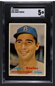 SANDY KOUFAX 1957 TOPPS SGC 5 ! *JUST GRADED ! *CENTERED BEUATY ! *NO CREASES ! - Picture 1 of 2