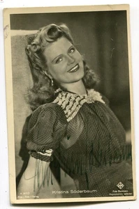 Postal Kristina Söderbaum, película, autógrafo, tarjeta Ufa original firmada años 40 - Imagen 1 de 3