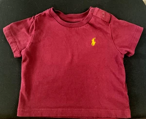 Ralph Lauren Baby Burgandy Short Sleeve T Shirt Size 3M - Picture 1 of 3