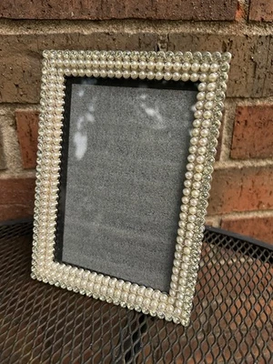 Nanette Lapore Picture Frame Pearl & Rhinestone Silver Tone Elegant Wedding - Image 1 of 4