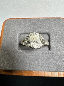 Silver Fish Ring. Sterling Silver 925 Size 8.5 - Picture 1 of 8