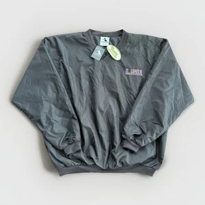 NWT LSU Tigers Windbreaker Pullover 2XL Augusta V-Neck Jacket Retro 90s Look - Picture 1 of 6