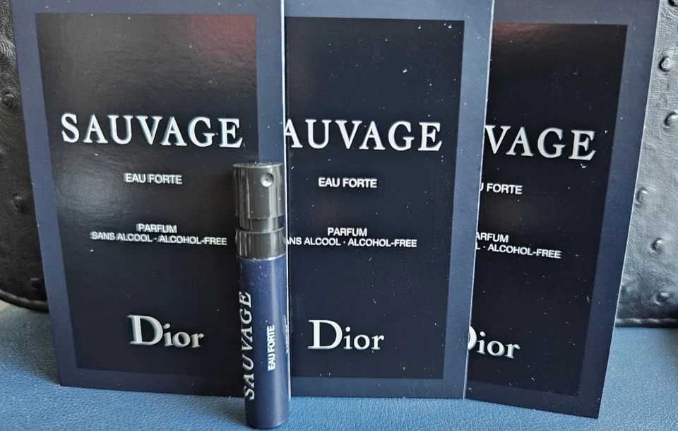3x DIOR SAUVAGE EAU FORTE PARFUM 1.0ml .03fl oz SAMPLE VIALS #RA-32