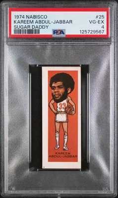 1974 Nabisco Sugar Daddy #25 Kareem Abdul-Jabbar Sugar Daddy PSA 4 - Image 1 of 2