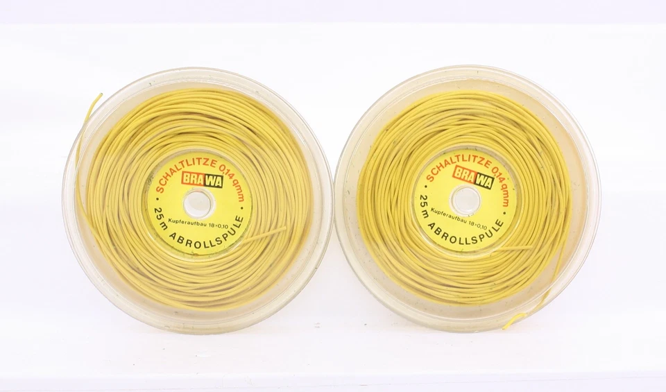 BRAWA Wire Yellow Stranded 26 AWG Super Flexible Wire 2 Rolls 84ft Per Roll - Image 1 of 1