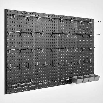 Uimoso 4-Piece Metal Pegboard Set 24" x 12" Wall Organizer for Tool Storage - Image 1 of 4