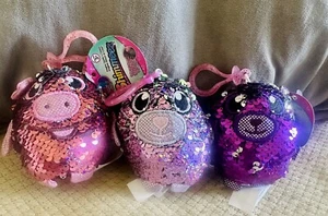 Lote de 3 clips de felpa de lentejuelas abatibles reversibles Shimmeez - Imagen 1 de 5