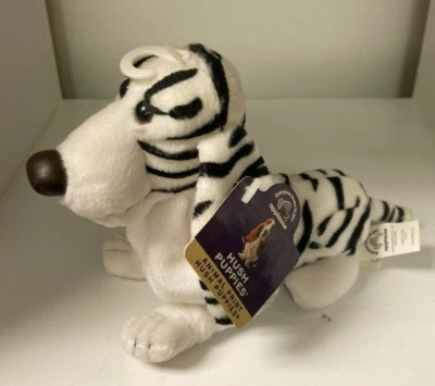 Hush Puppies Animal Print Zebra 6" Bean Bag Plush w/tags Applause Black & White - Image 1 of 3