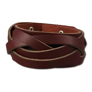 Silberdream Bordeaux Crossover Bracelet Red Women's Men's Leather LAC660R - Picture 1 of 3