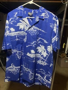 Vintage Royal Creations Herren Hawaiihemd XLarge Made In Hawaii Blau/Weiß - Bild 1 von 5