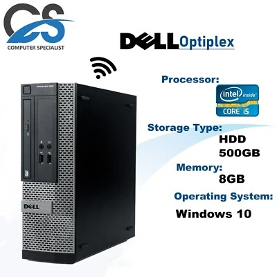 Computer Desktop Veloce DELL/HP Intel Core I5 8GB RAM 500GB HDD WIN 10 WI-FI - Immagine 1 di 3
