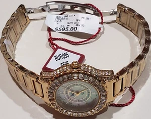 BURGI BUR095YG Gold-Tone Brass Mother of Pearl Dial Diamond Ladies Watch- $595  - Picture 1 of 8