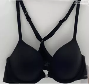 Calvin Klein QF1092 Perfectly Fit Racerback Plunge T-Shirt Bra 32DD Black New - Picture 1 of 5