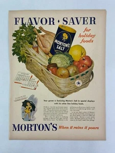 Mortons Salt Magazine Ad 10.75 x 13.75 Spud Imperials Cigarettes - Picture 1 of 2