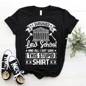 Lawyer I Survived Law School And All I Got Was This Stupid T-Shirt Size S-5xl - Picture 1 of 3