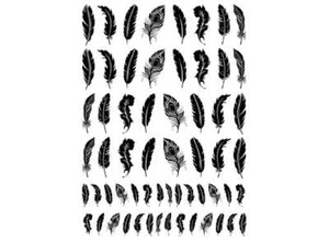 Calcomanías de vidrio fundido negro Plumas 60 piezas de 0,5 a 0,85 pulgadas - Imagen 1 de 1