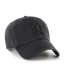 NEW YORK YANKEES 47 CLEAN UP BLACK BASEBALL CAP HAT (ONE SIZE)